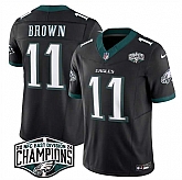 Men's Philadelphia Eagles #11 A.J. Brown Black 2024 New NFC East Champions F.U.S.E. Vapor Untouchable Limited Stitched Jersey,baseball caps,new era cap wholesale,wholesale hats